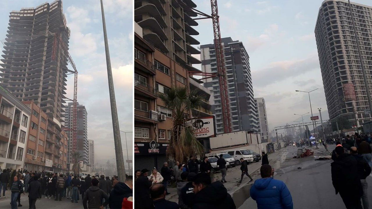İzmir Bornova'da vinç devrildi: 4 ölü