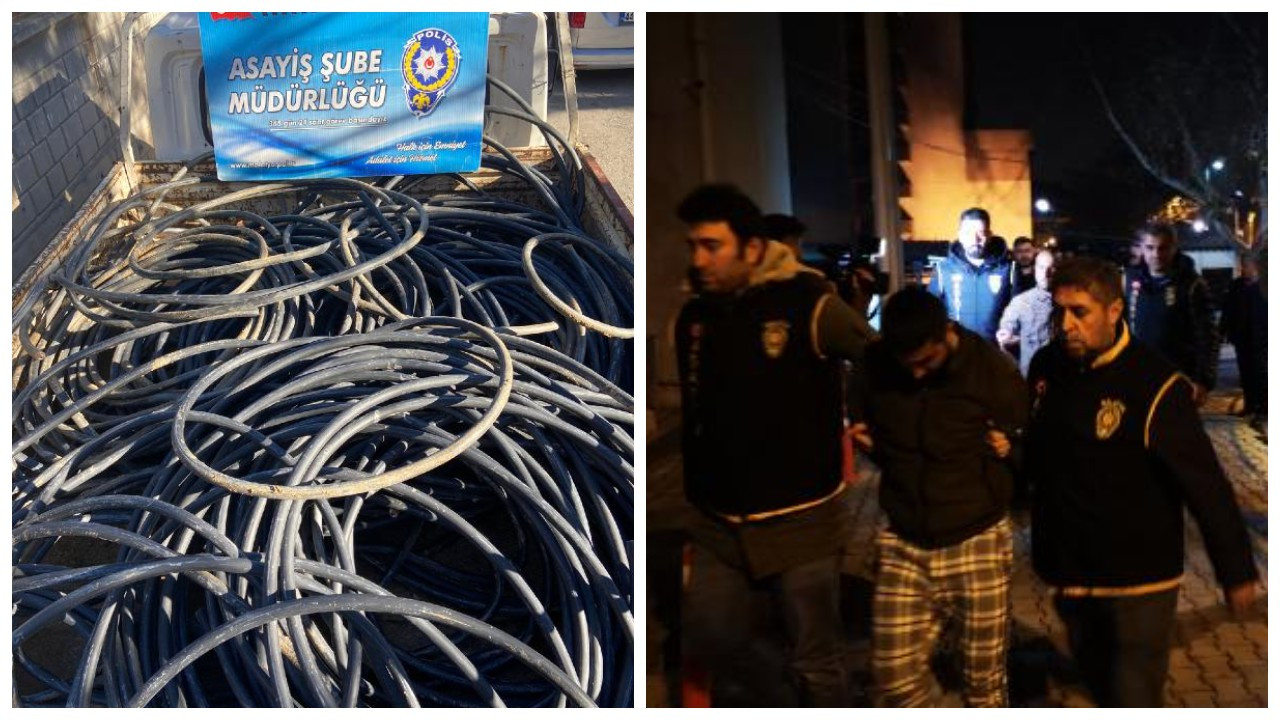 6 milyon liralık kablo hırsızlığına 8 tutuklama