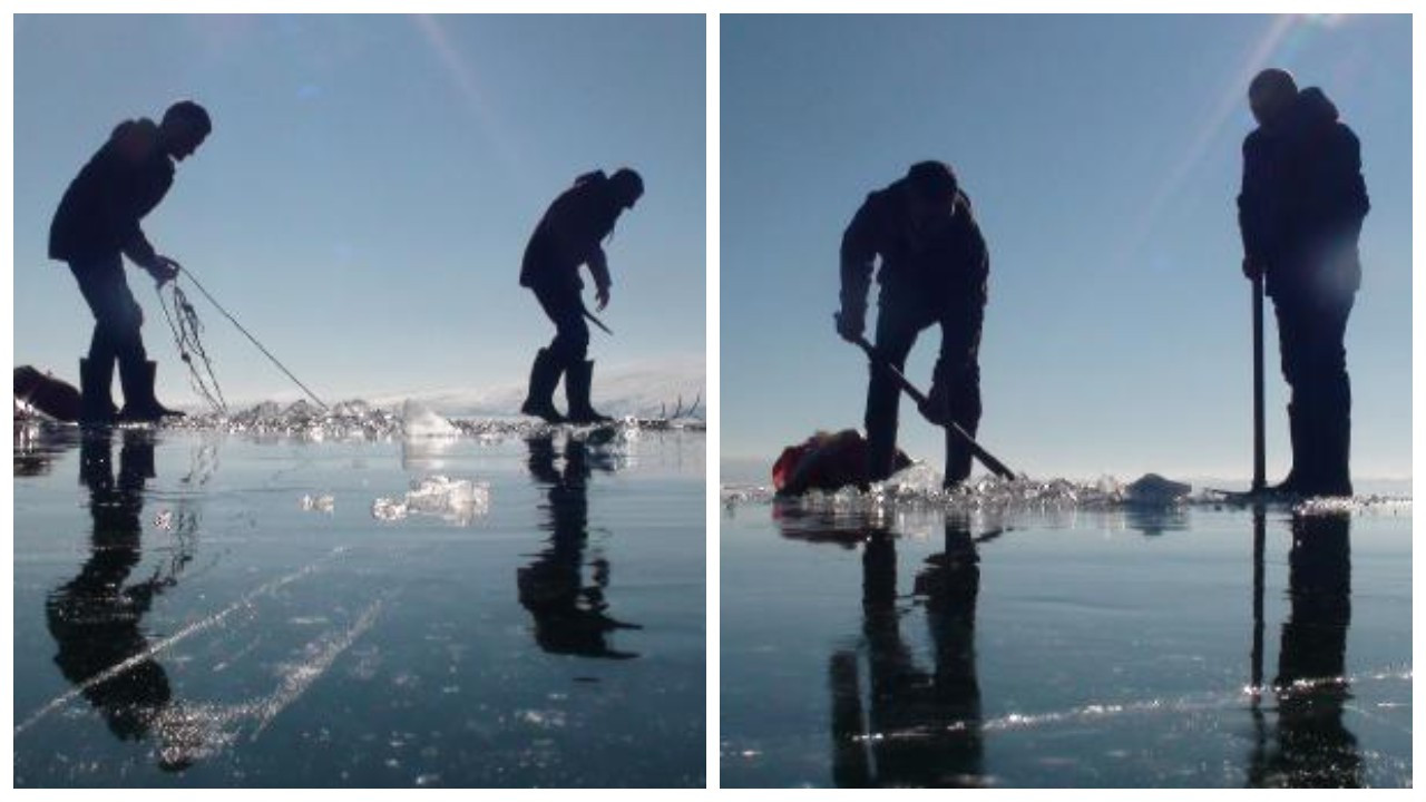 Çıldır Gölü'nde Eskimo usulü balık avı: Tehlikeli ama biz korkmuyoruz