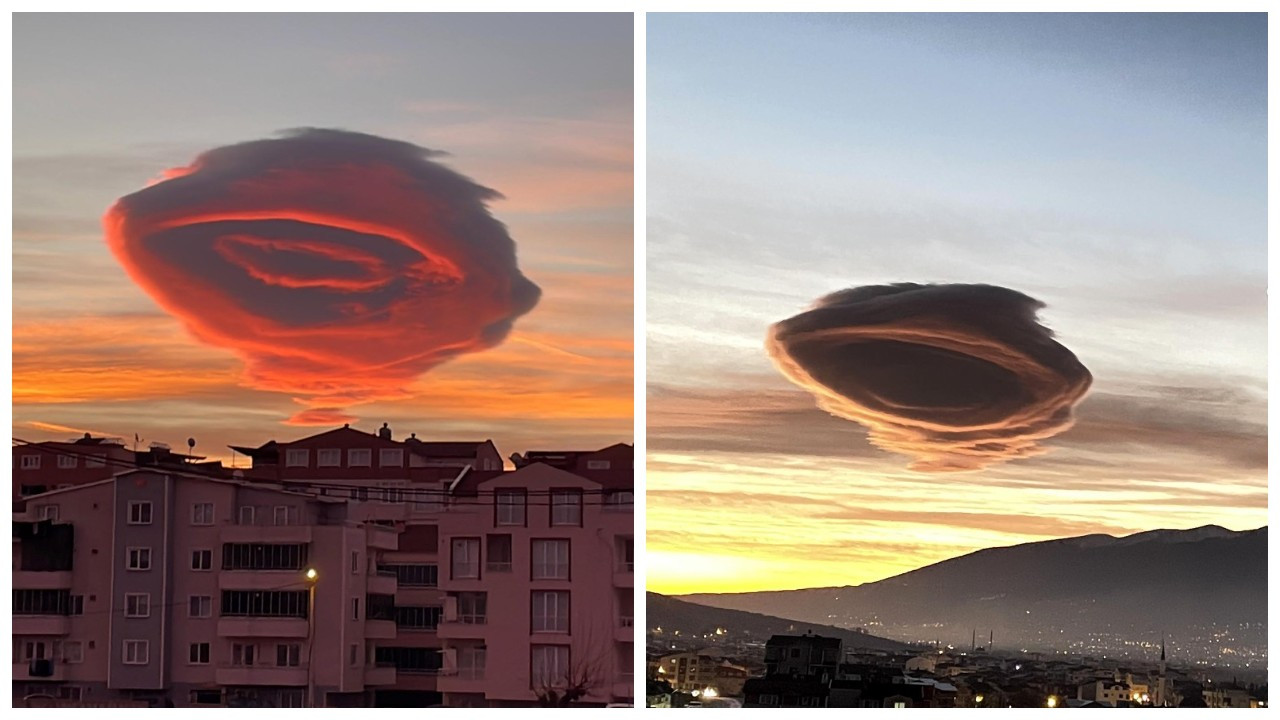 Bursa'da sabah saatlerinde 'UFO bulutları' gözüktü
