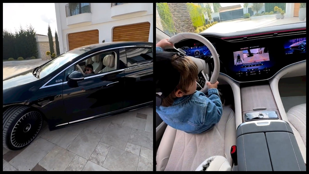 Kenan Sofuoğlu'nun 3 yaşındaki oğlu Zayn araba kullandı