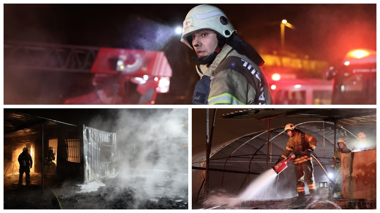 Tuzla'da depoda başlayan yangın seralara sıçradı