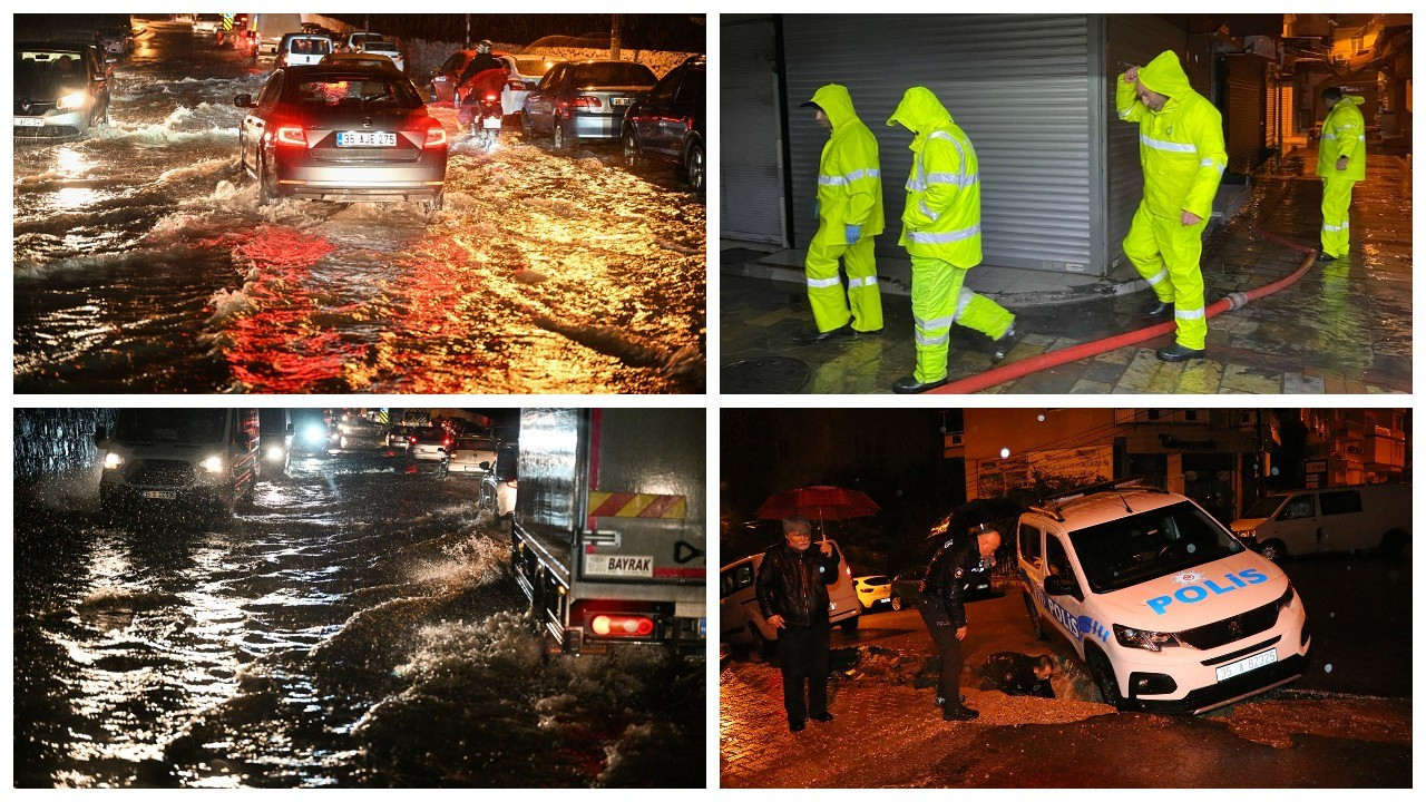 İzmir'de sağanak etkili oldu: Ev ve iş yerlerini su bastı