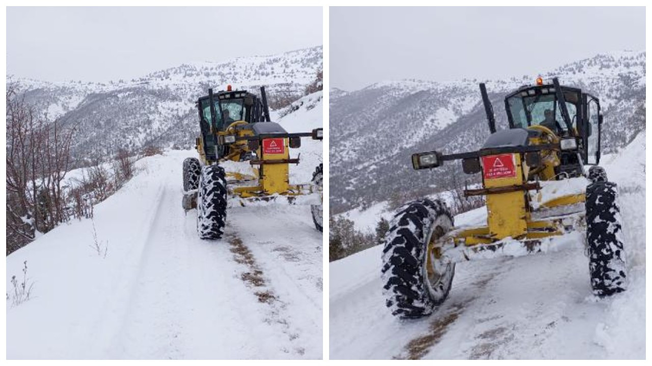 Sivas'ta 52 yerleşim yeri yolu kardan kapalı