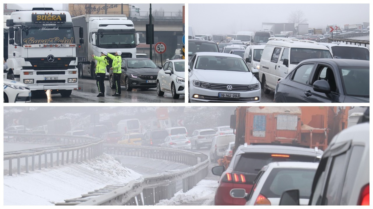 Bursa-İstanbul kara yolunda trafik kilitlendi