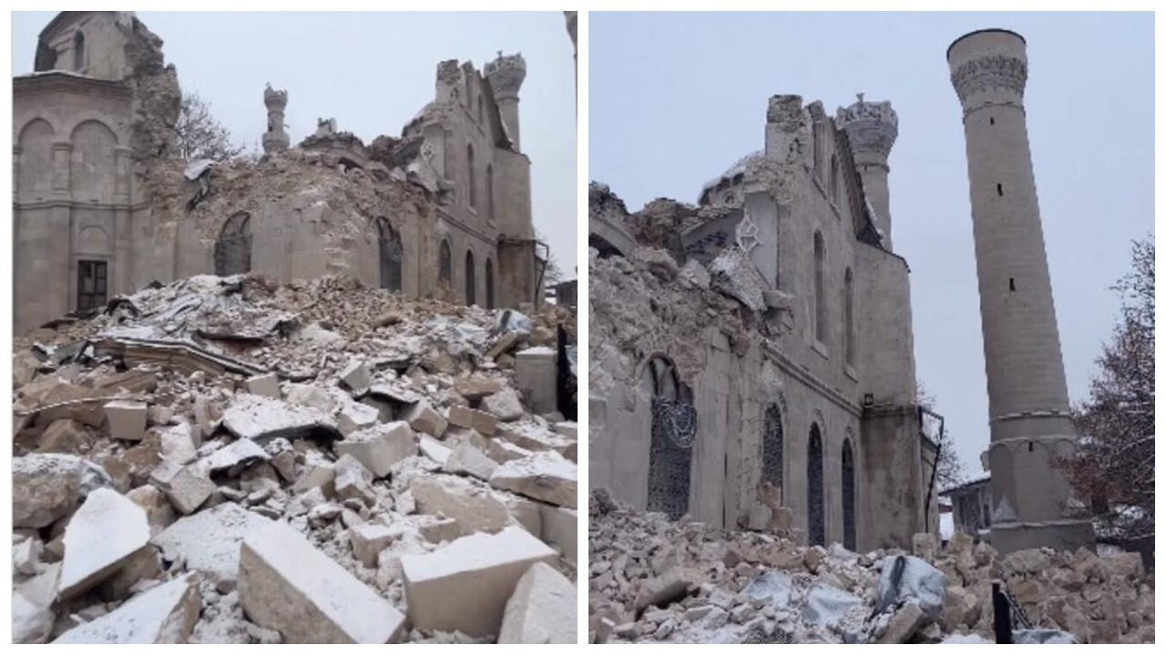 Malatya'daki tarihi Yeni Cami depremde yıkıldı