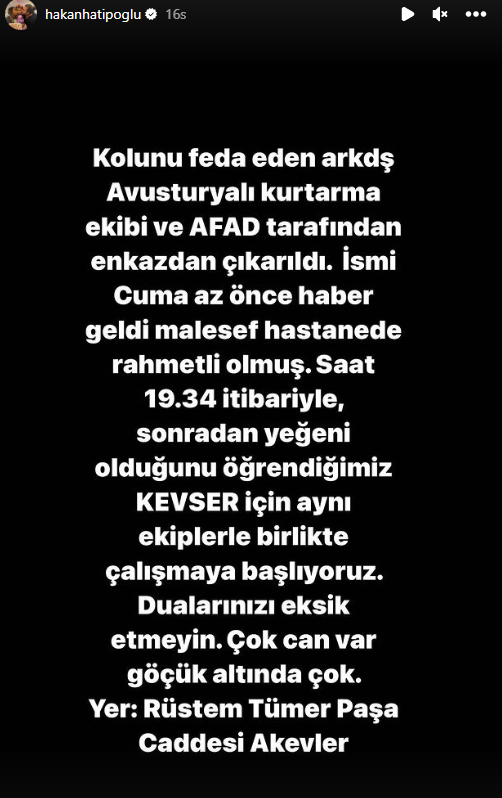 Hakan Hatipoğlu paylaştı: Bebeği kurtarmak için kolunu kestiren depremzede hayatını kaybetti - Sayfa 4