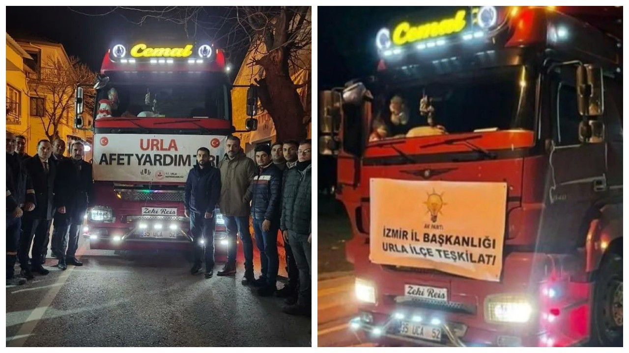 Murat Bakan: Kaymakamlık tarafından toplanan yardımlara, yola çıktıktan sonra AKP pankartı asıldı