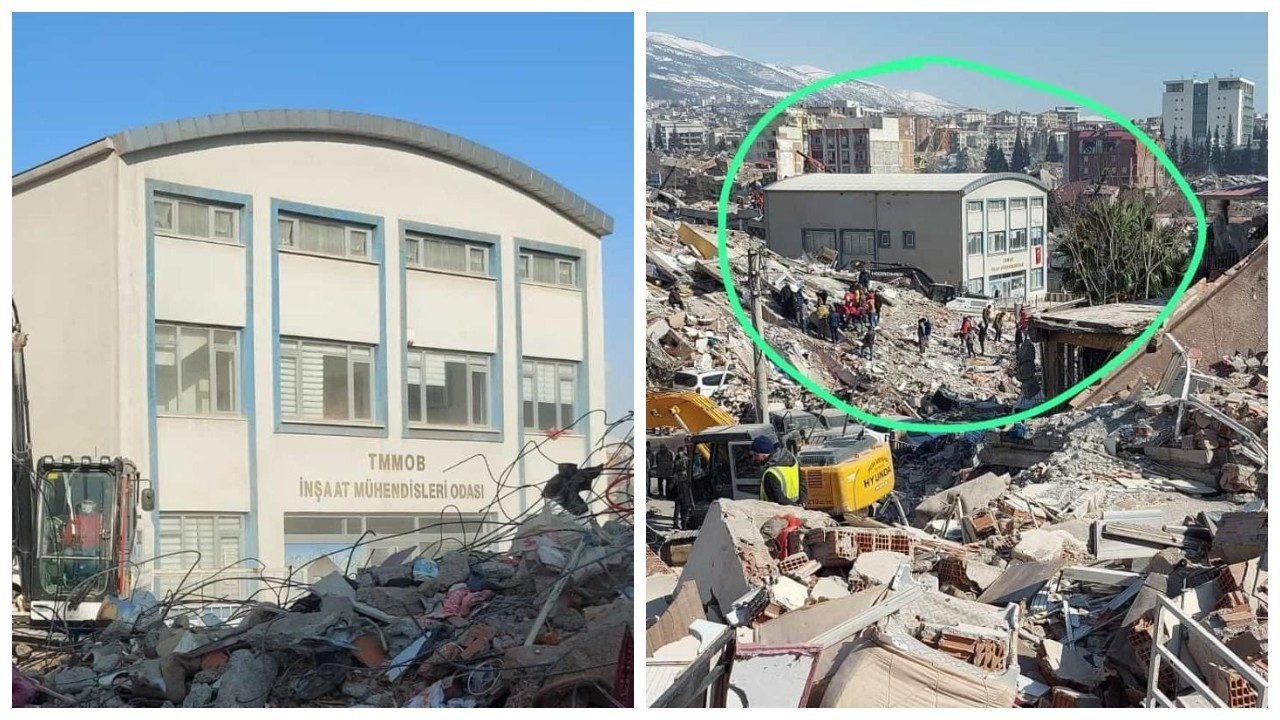 Çevresi yıkıldı, İnşaat Mühendisleri Odası binası ayakta kaldı
