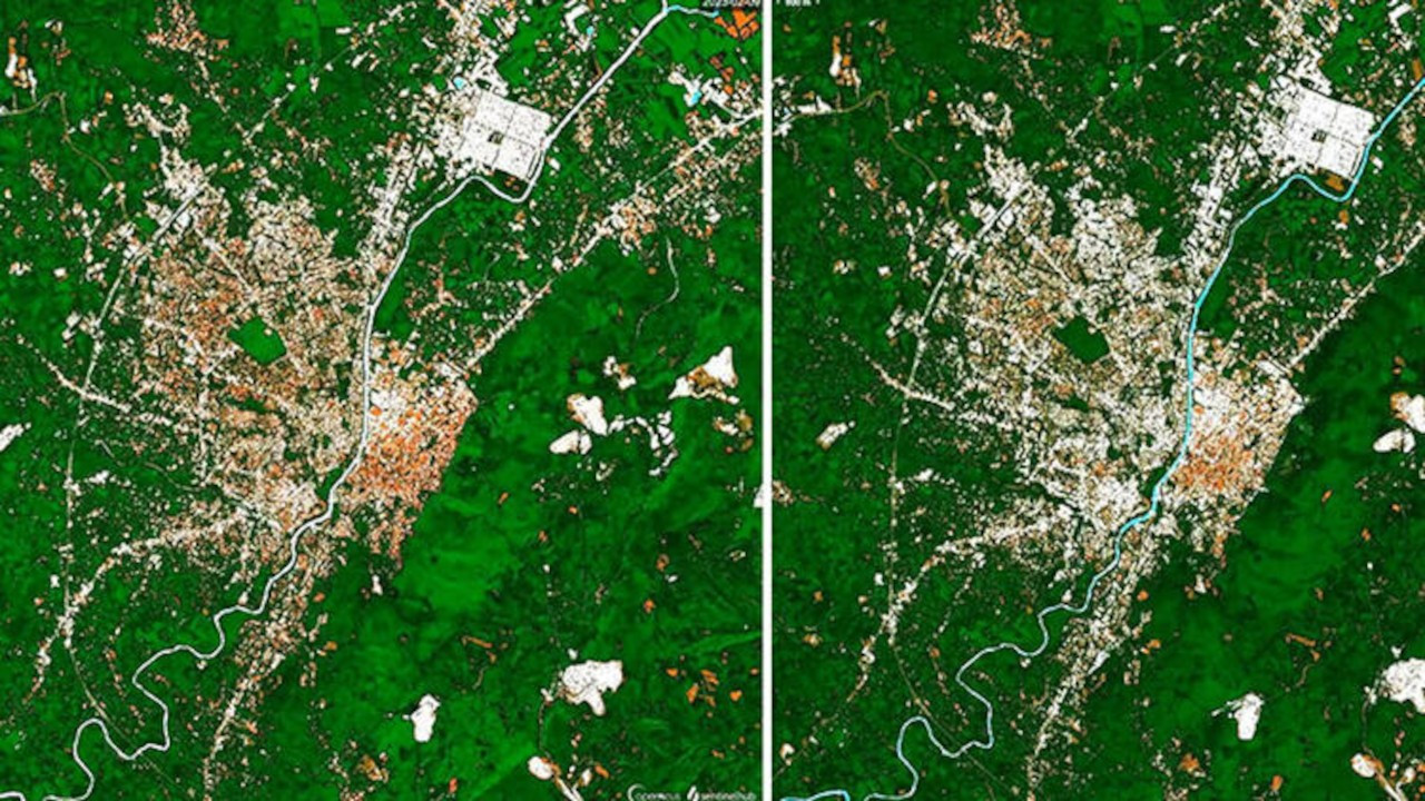 Antakya'daki yıkım uydu fotoğrafında