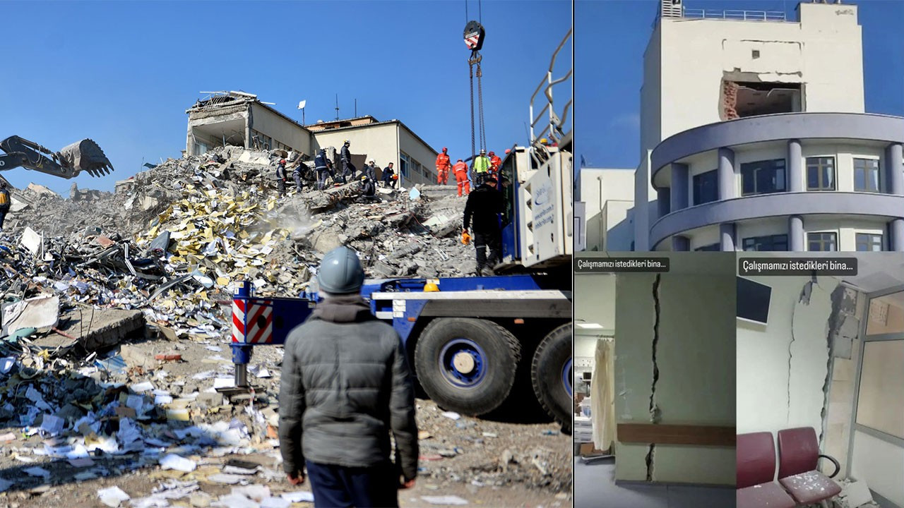İddia: Hatay İskenderun'da sağlıkçılar ağır hasarlı blokta çalışmaya zorlanıyor