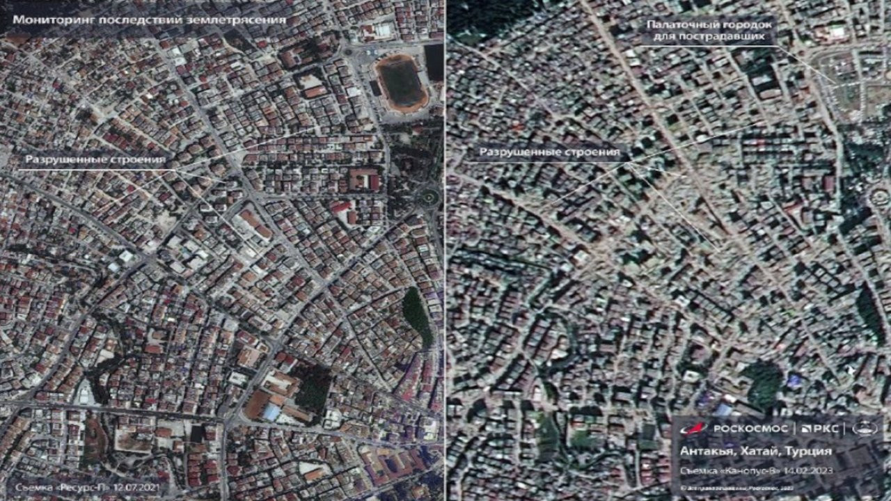 Antakya'daki yıkım uydudan görüntülendi