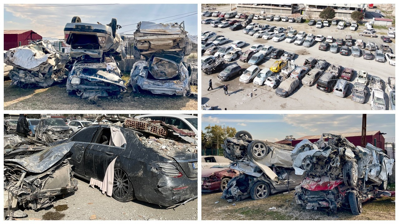 Depremde zarar gören sahipsiz 1000 araç otoparka çekildi