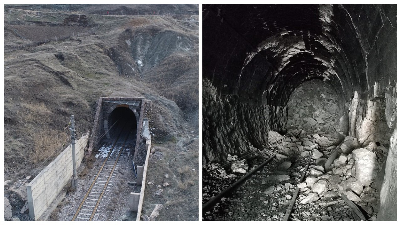 Adıyaman’da demiryolu tüneli depremde çöktü