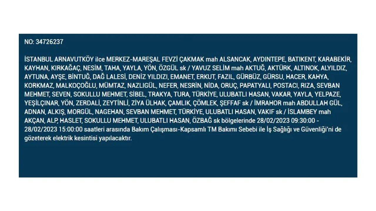 BEDAŞ duyurdu: İstanbul'da bugün elektrik kesintisi yaşanacak ilçeler - Sayfa 3