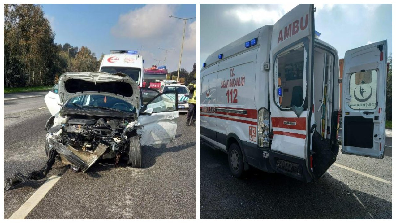 Yaralıya müdahale için ambulanstan inen sağlıkçılara otomobil çarptı