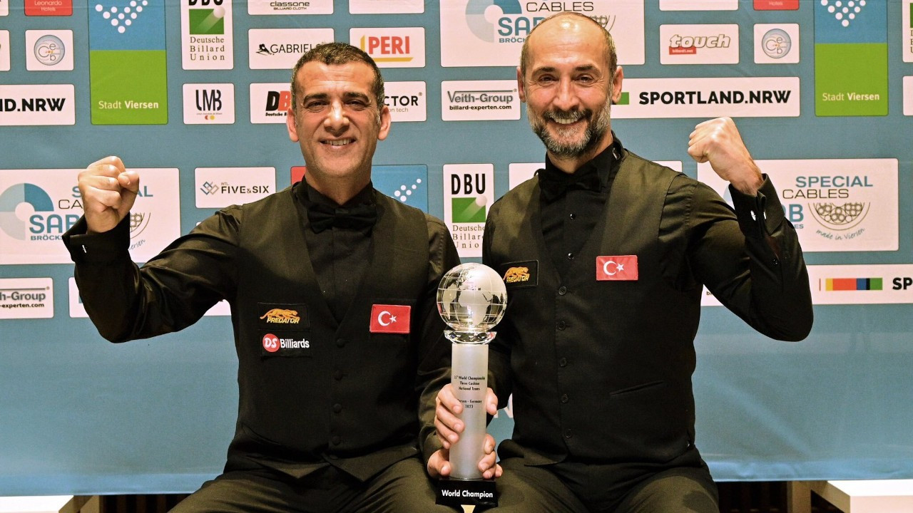 Türkiye, üst üste üçüncü kez dünya 3 bant bilardo şampiyonu oldu