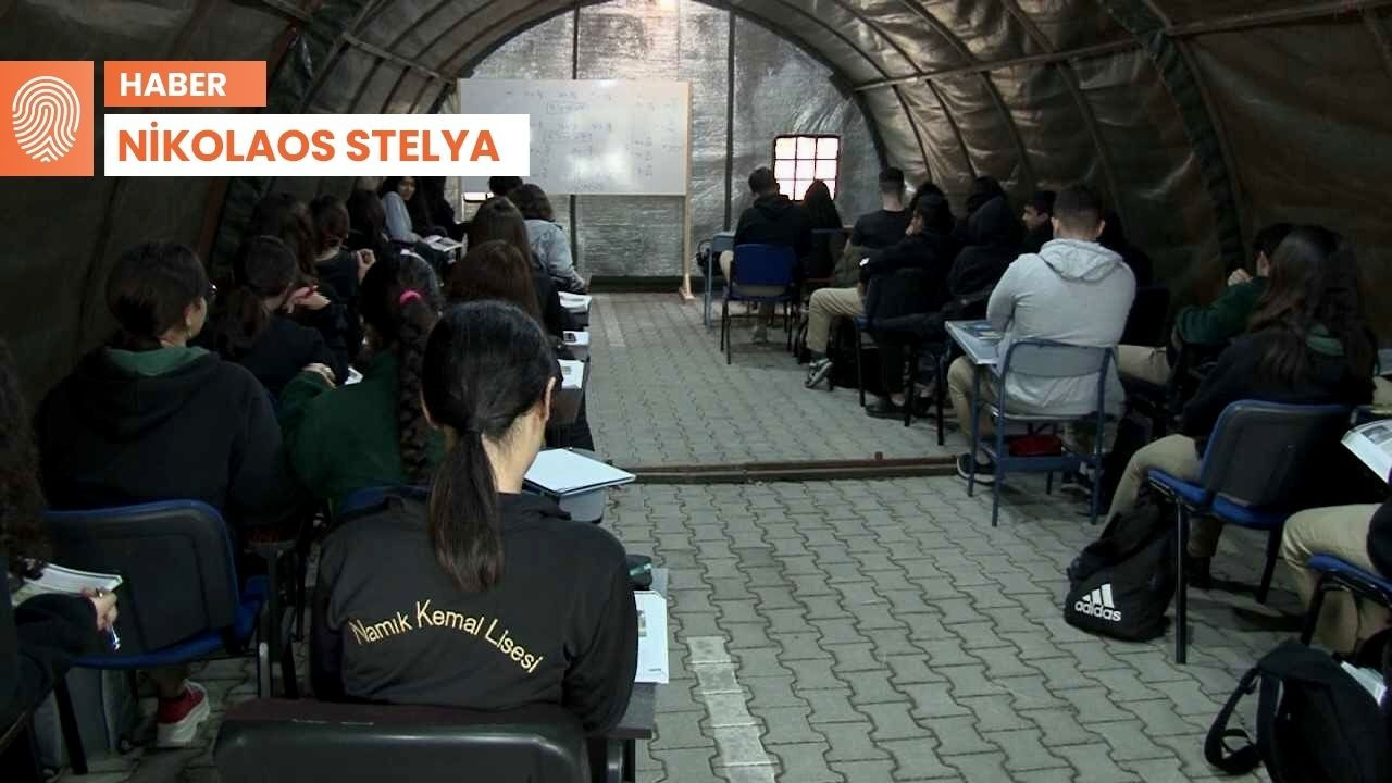 Kuzey Kıbrıs'ta deprem sonrası çadırda eğitim