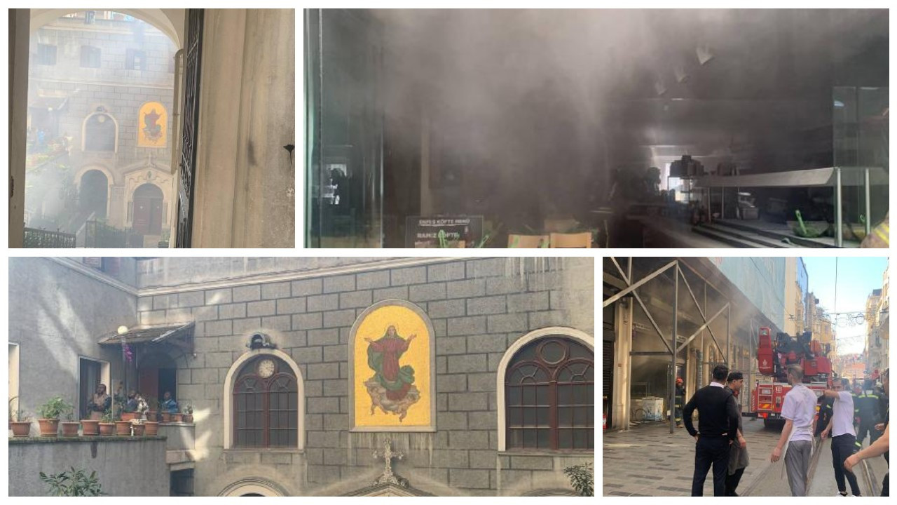 İstiklal Caddesi'nde yangın: Kiliseye de sıçradı