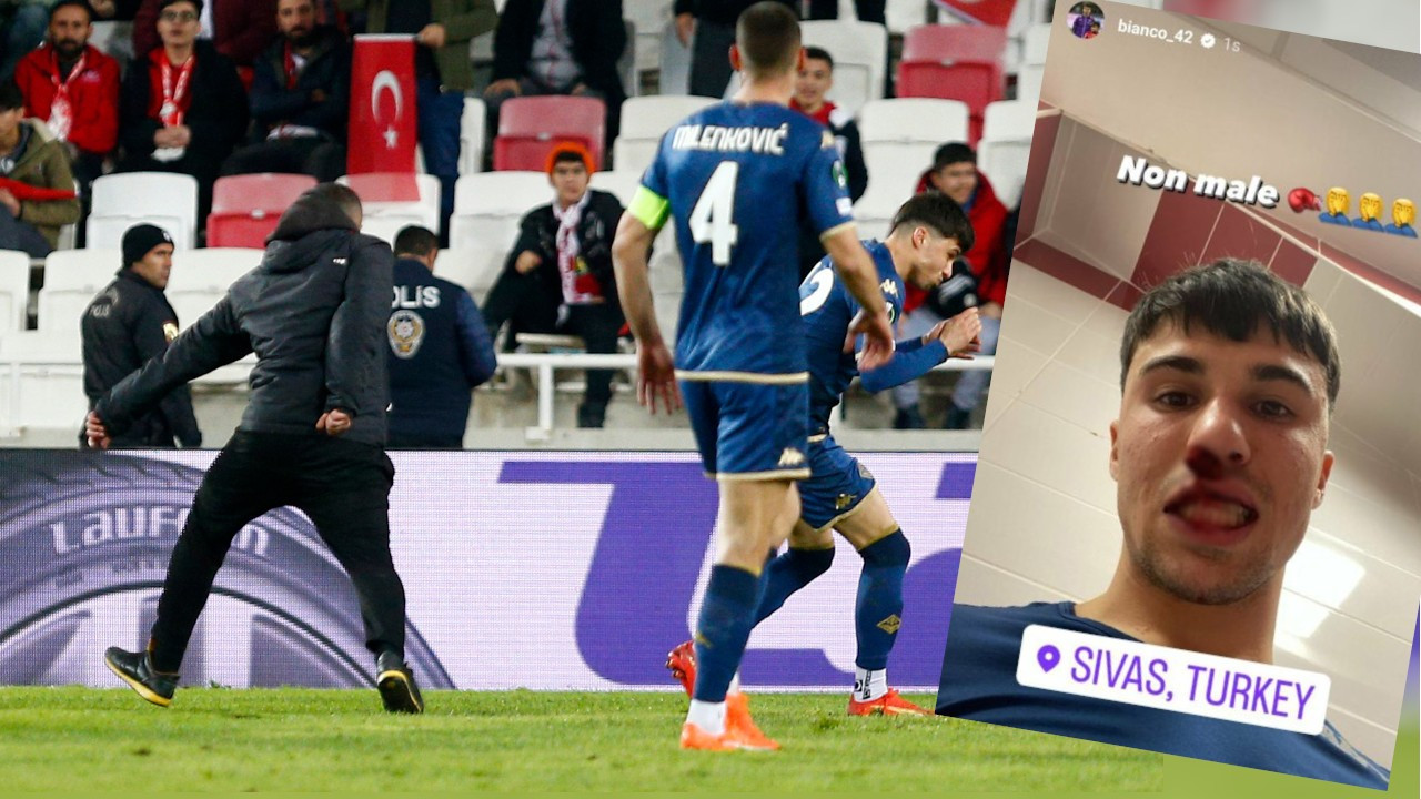 Sivasspor taraftarı sahada Bianco’nun burnunu kırdı