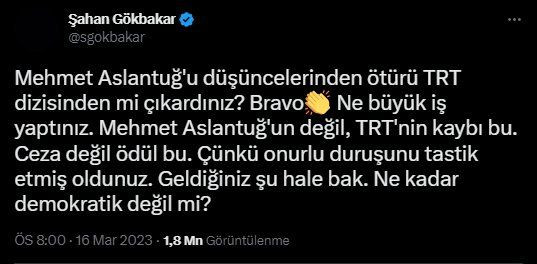 TRT dizisinden çıkarılan Mehmet Aslantuğ'a destek: 'Aslantuğ'un değil, TRT'nin kaybı' - Sayfa 3