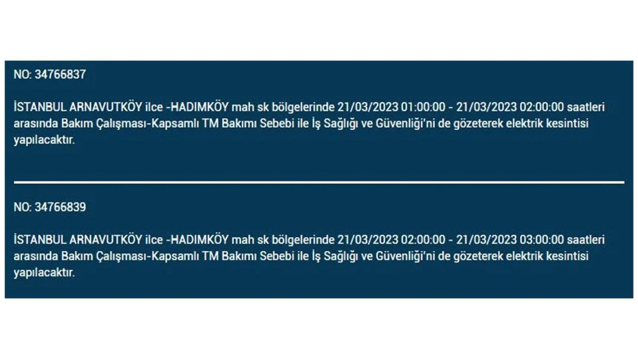 BEDAŞ duyurdu: İstanbul'da yarın elektrik kesintisi yaşanacak ilçeler - Sayfa 3
