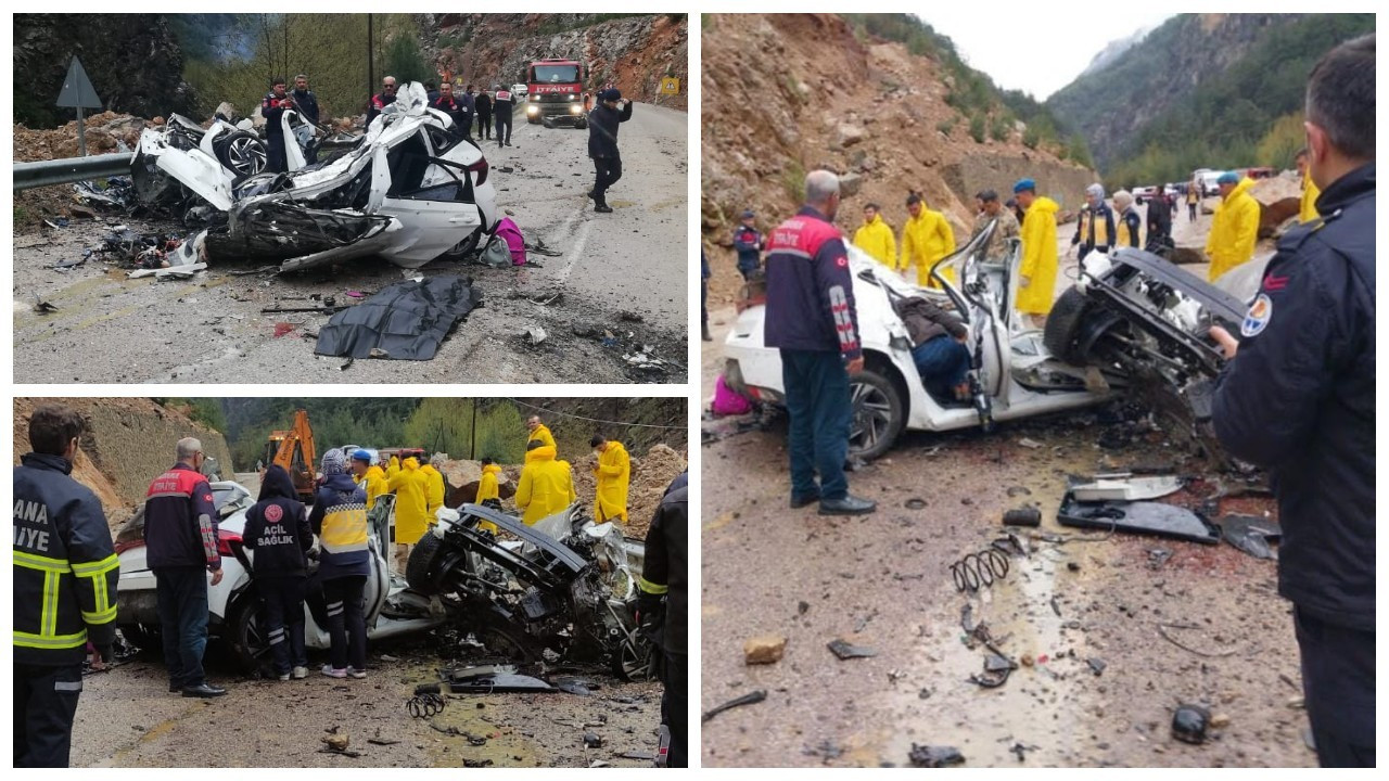 Adana'da üzerine kaya düşen otomobildeki 4 öğretmen hayatını kaybetti