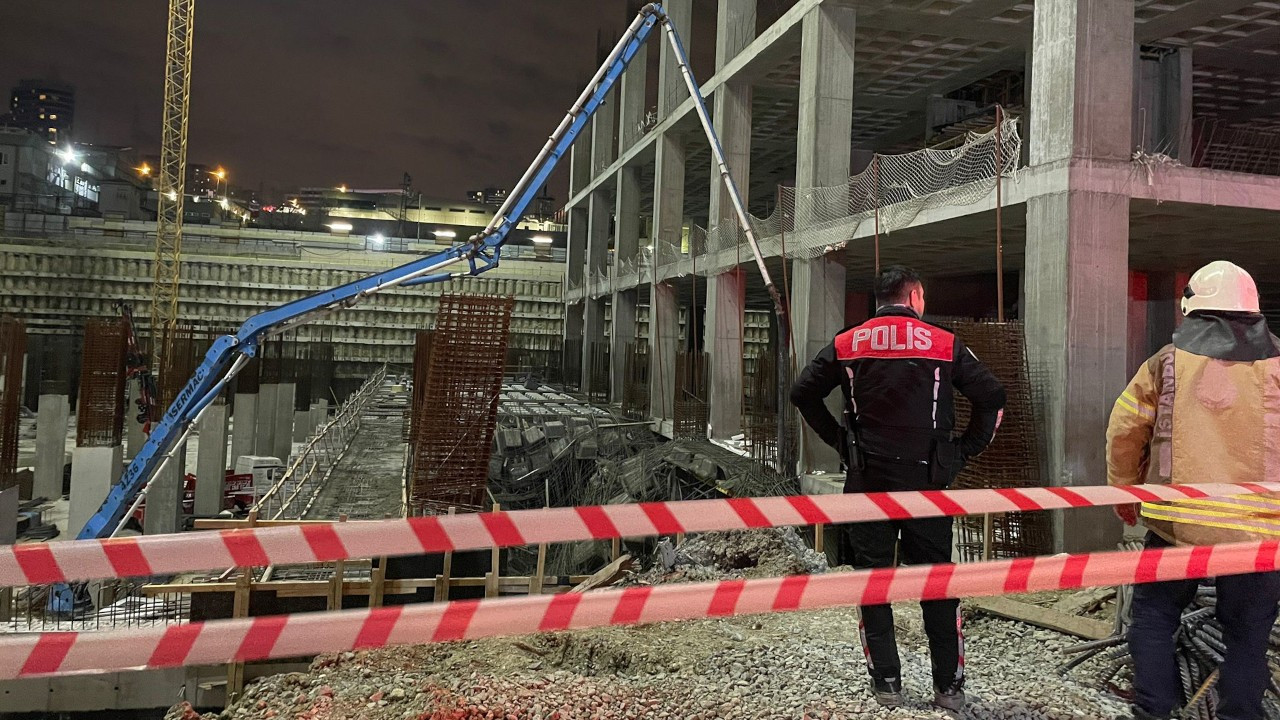 Beton dökülen inşaatta çökme meydana geldi, 5 işçi göçük altında kaldı