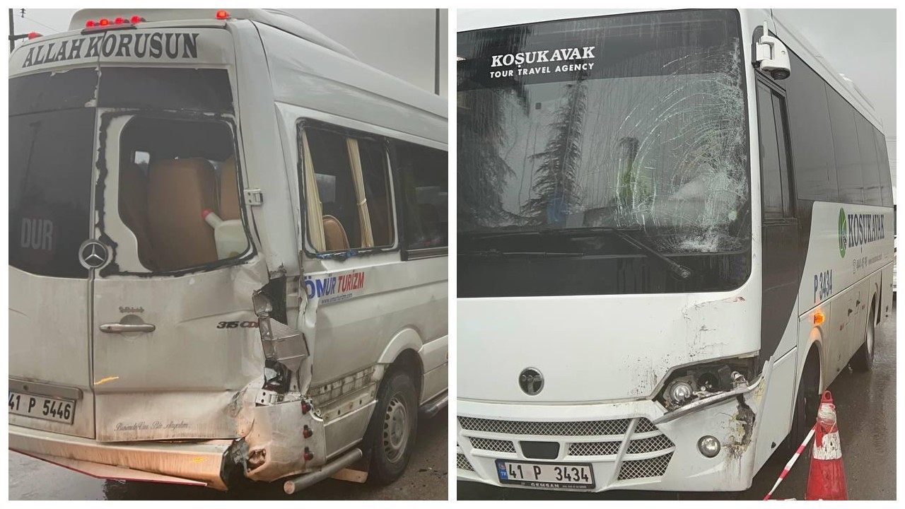 Kocaeli'de işçi servisi kaza yaptı: 6 yaralı