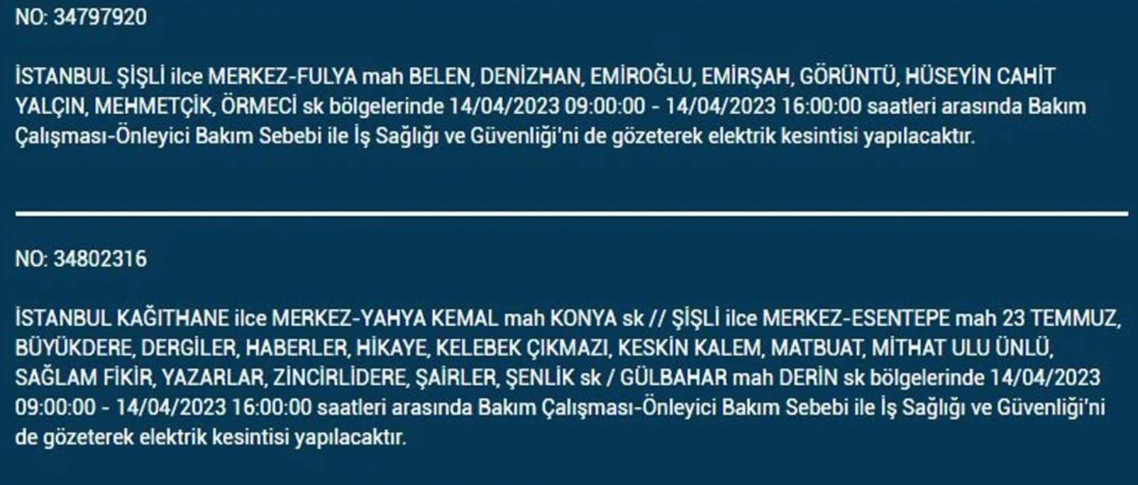 BEDAŞ duyurdu: İstanbul'da elektik kesintisi yaşanacak ilçeler - Sayfa 4