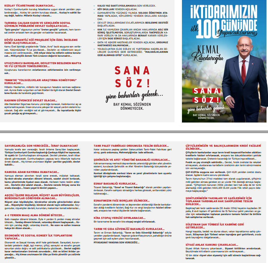 Kılıçdaroğlu'ndan, 'İktidarımızın ilk 100 gününde yapacaklarımız' broşürü - Sayfa 2