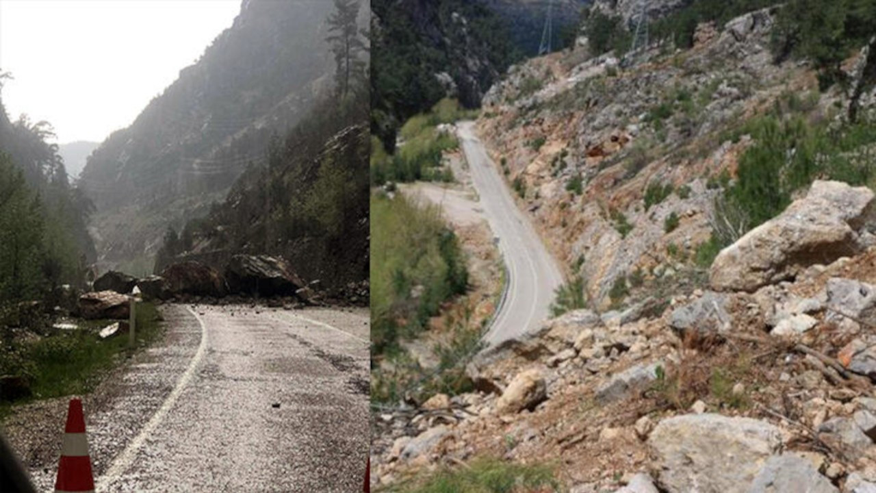 Adana'da 4 öğretmenin öldüğü bölgede yola yine kaya düştü