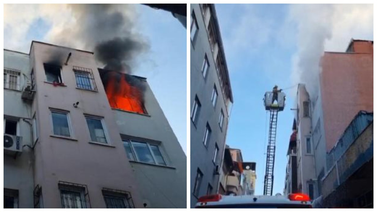 Beyoğlu'nda 4 katlı binada yangın