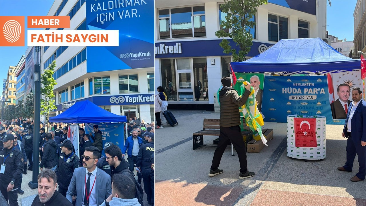 Trabzon'da HÜDA PAR standı kapatıldı, araya polis girdi: HDP değil