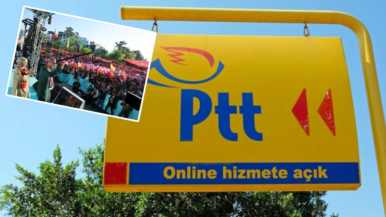 PTT sosyal medya hesabından AK Parti mitingini paylaştı