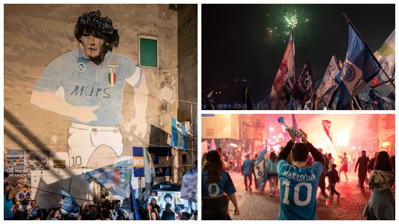 Napoli 33 yıl sonra gelen şampiyonluğu kutladı