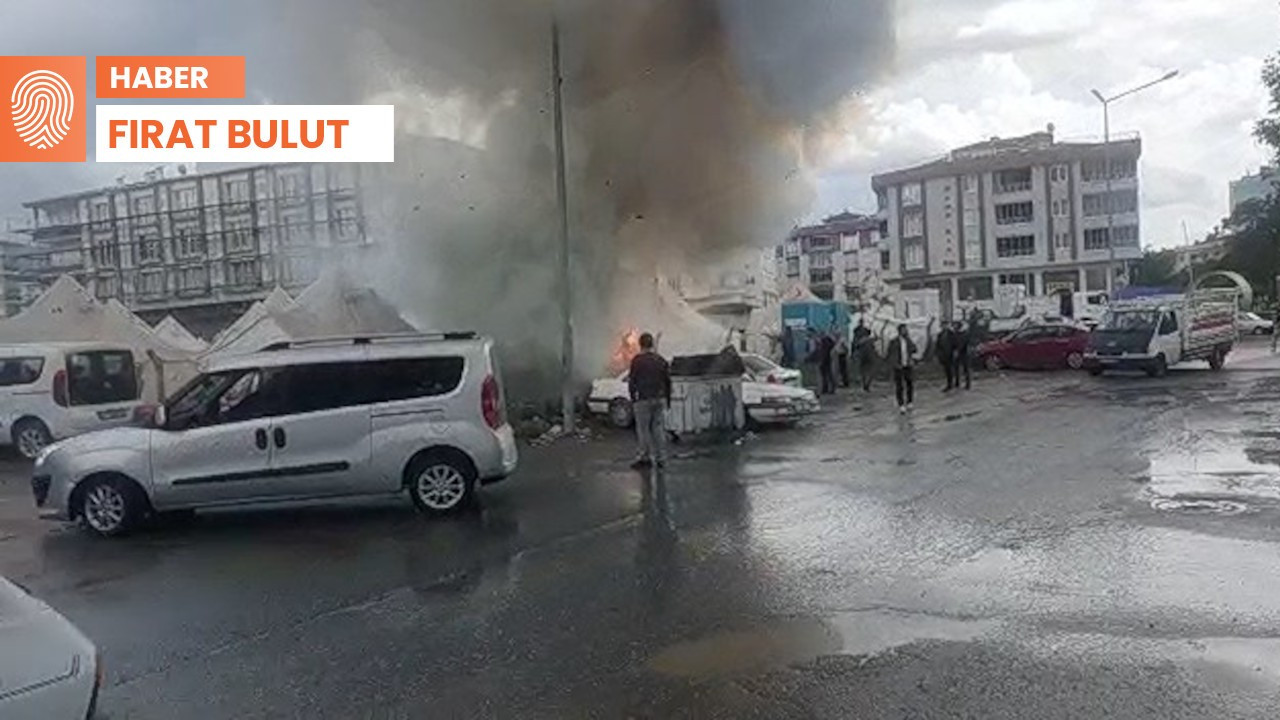 Malatya’da depremzedelerin çadırında yangın çıktı