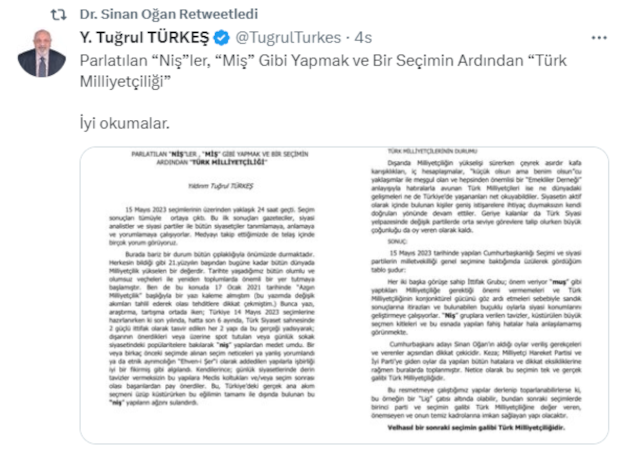 AKP'li Türkeş ittifakları eleştirdi: Oğan paylaştı - Resim : 1