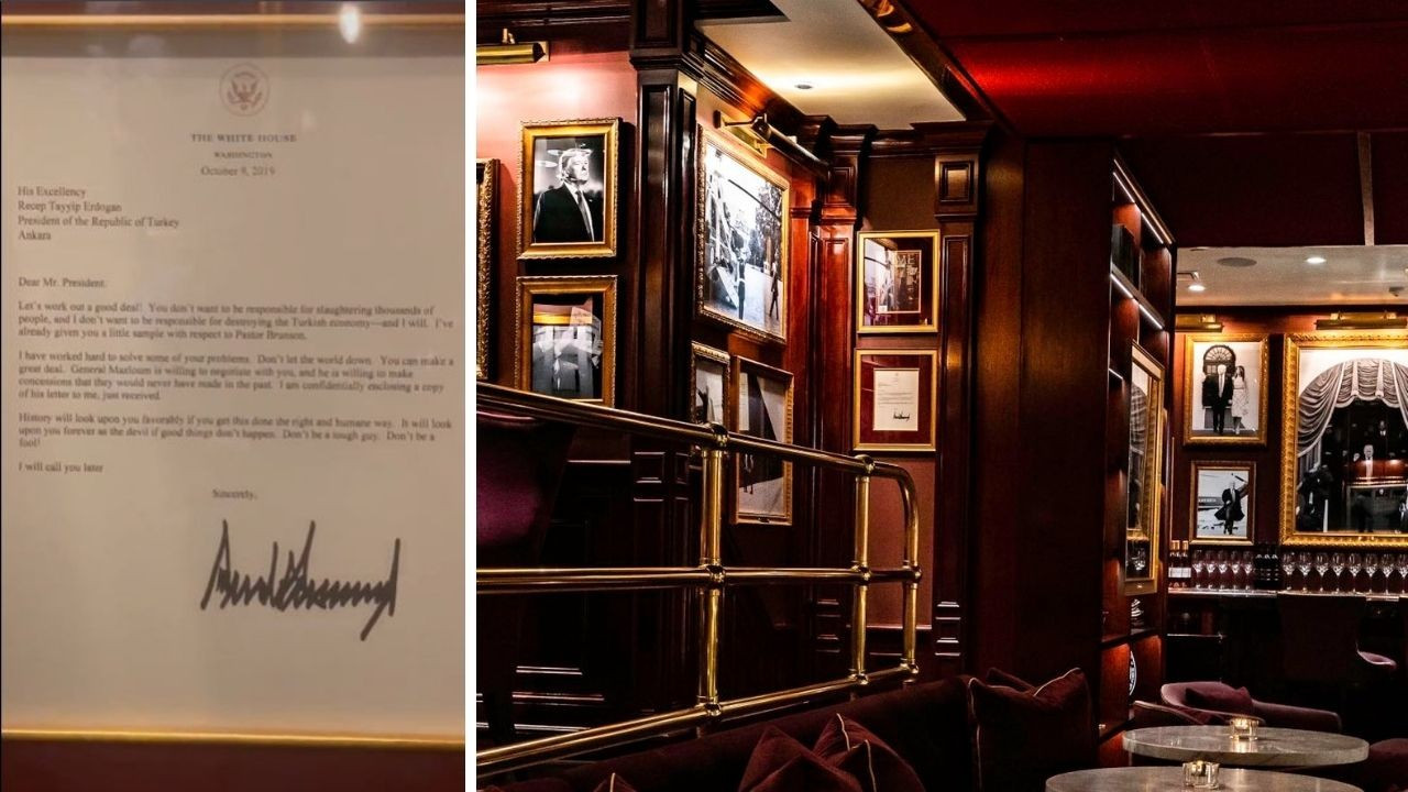 Trump Erdoğan'a yazdığı 'Aptallık etme' mektubunu barda sergiliyor