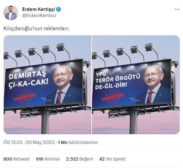 AK Partili Kertişçi'nin montajlanmış Kılıçdaroğlu afişlerine tepki - Sayfa 1