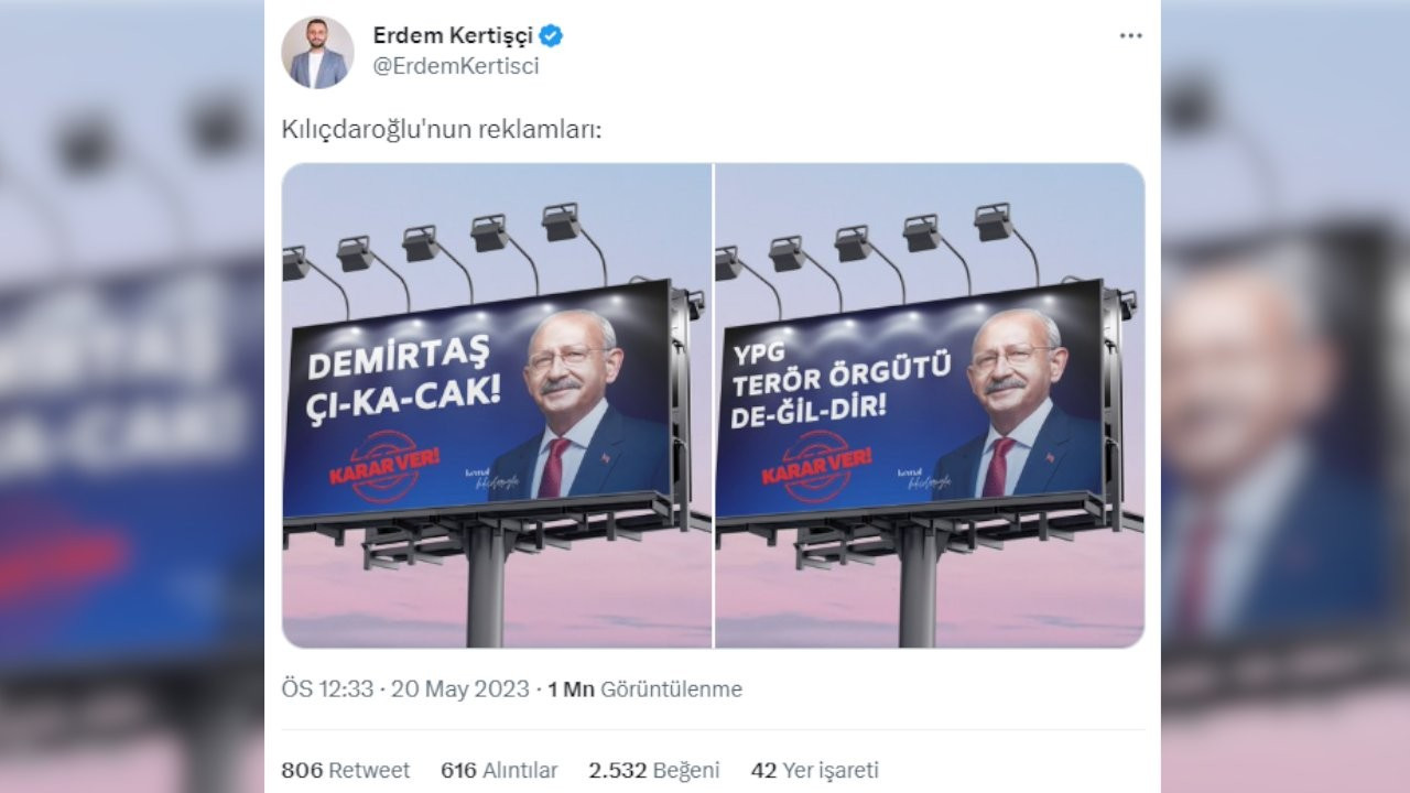 AK Partili Kertişçi'nin montajlanmış Kılıçdaroğlu afişlerine tepki