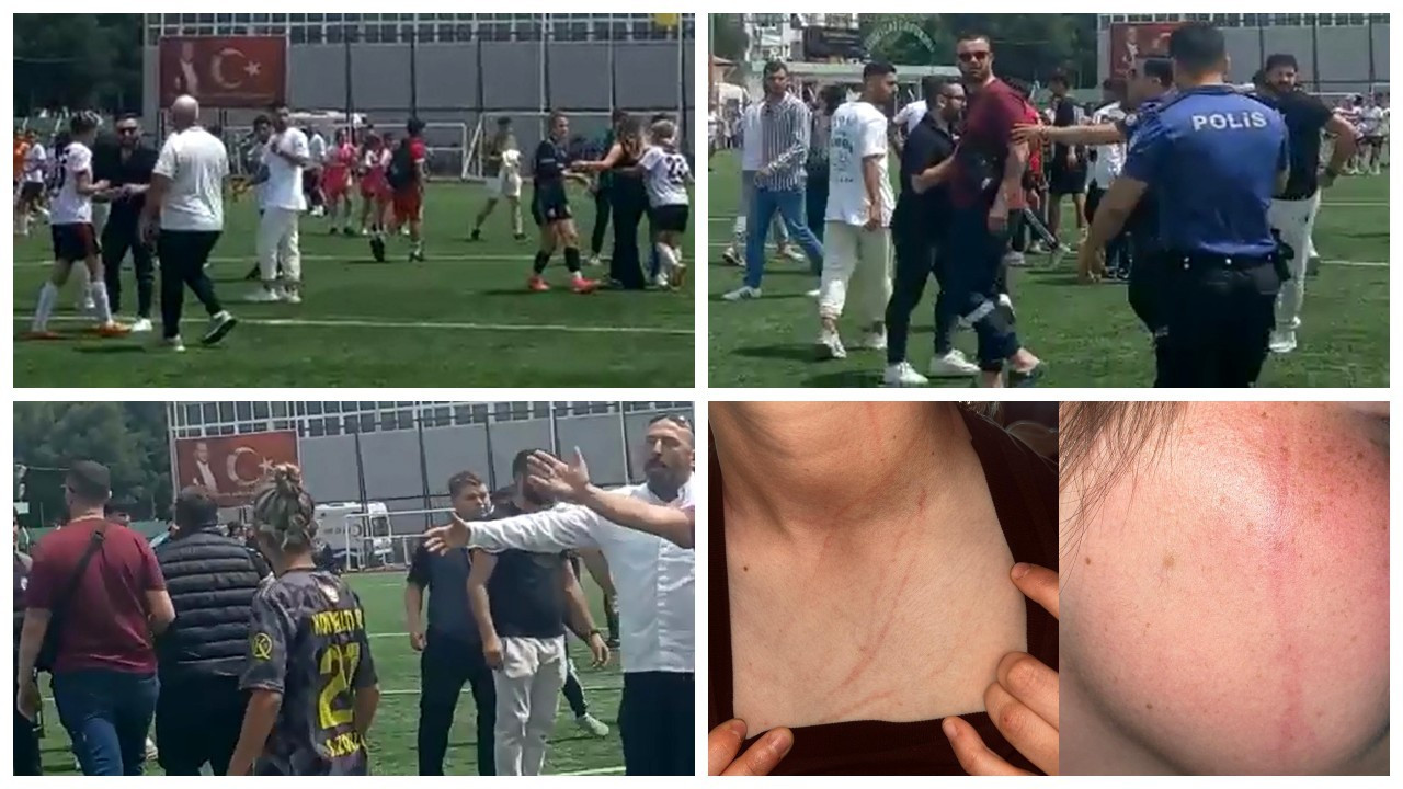 İzmir'de maç sonrası sahaya giren taraftarlar kadın futbolcuları darp etti