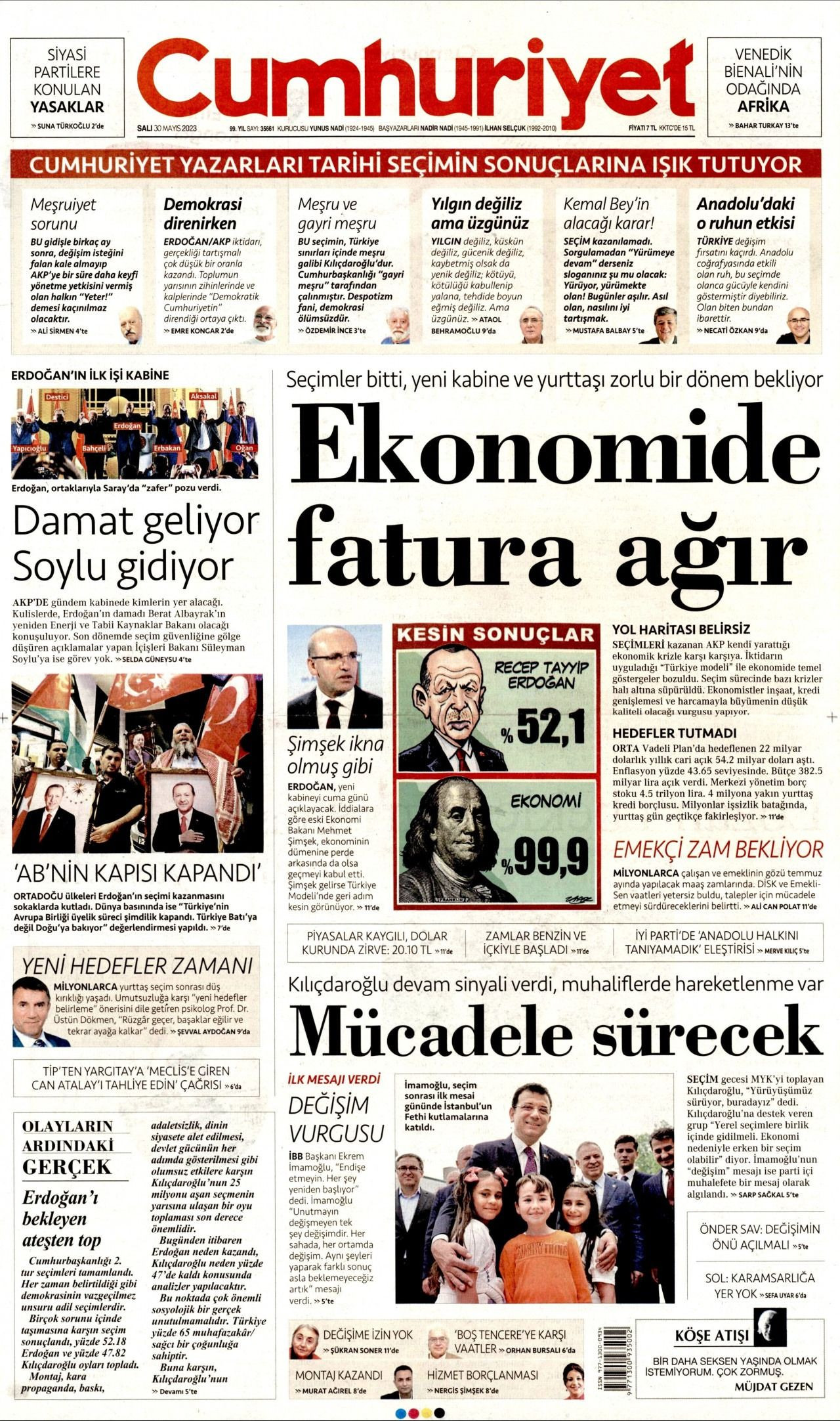 Günün gazete manşetleri: 'Seçim bitti, sıra ekonomide' - Sayfa 3