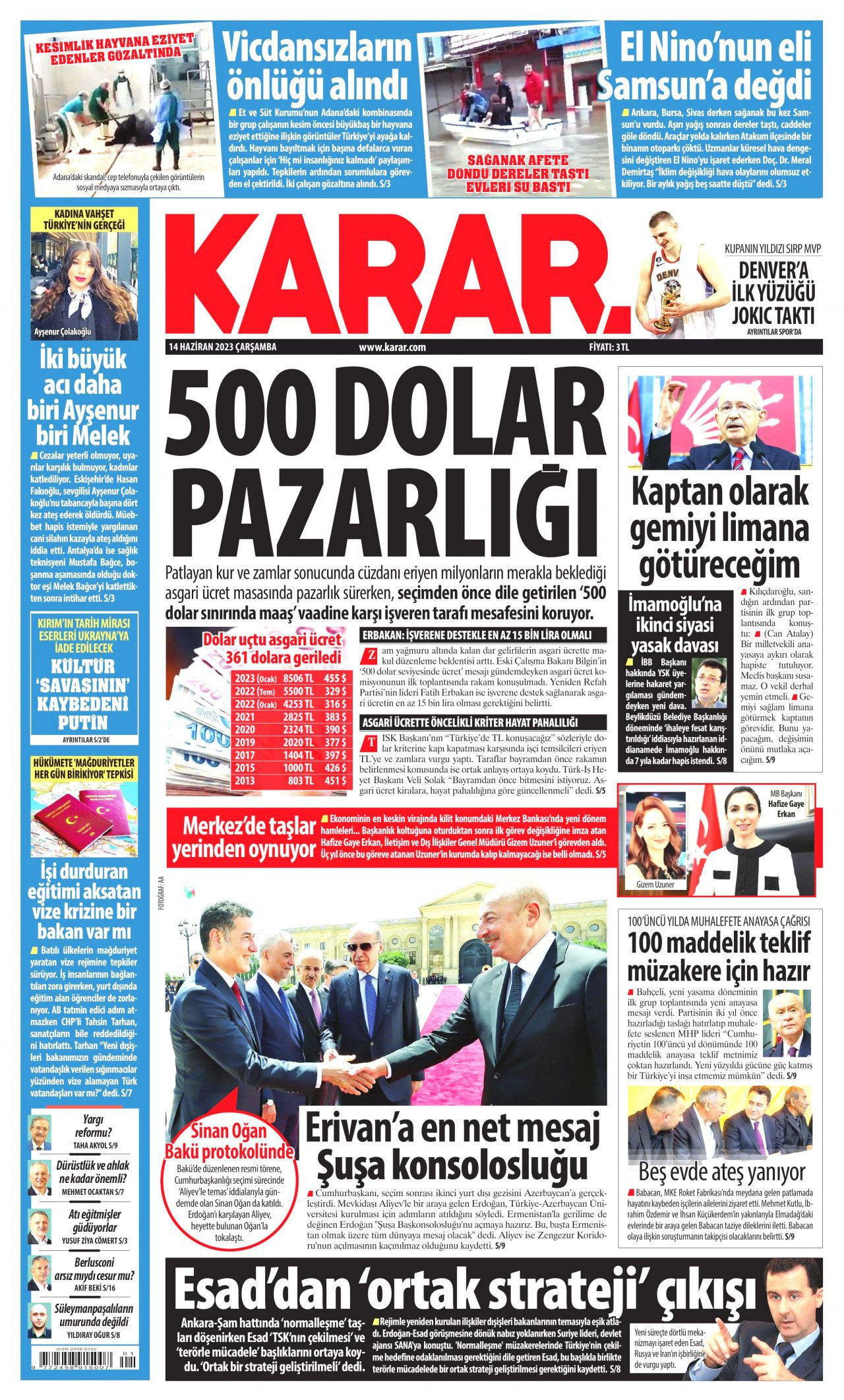 Günün gazete manşetleri: '500 dolar pazarlığı' - Sayfa 1