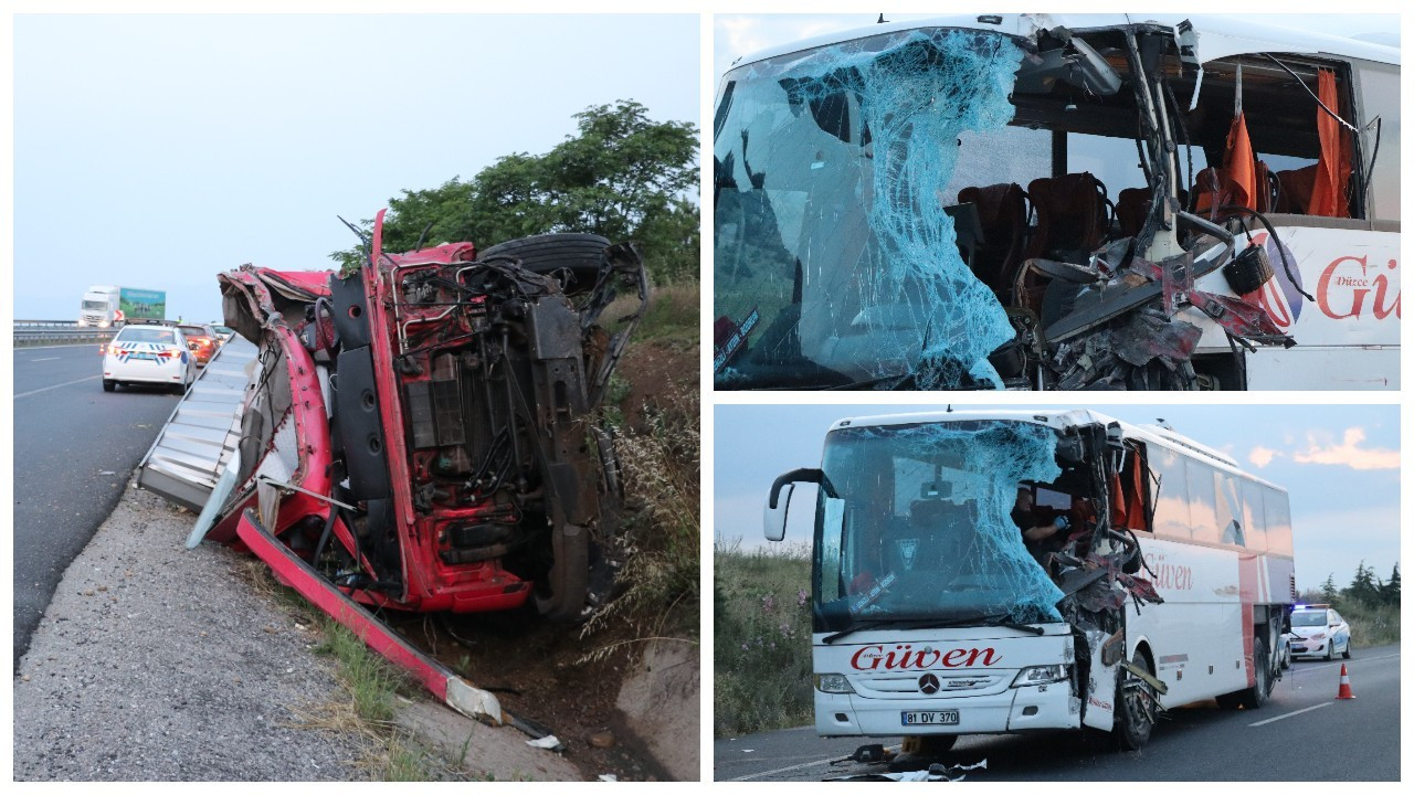 Denizli'de tır ile yolcu otobüsü çarpıştı: 2 ölü