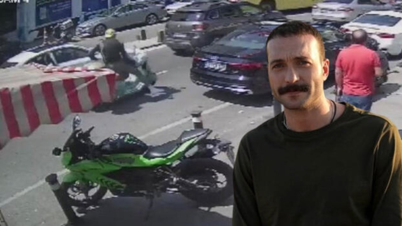 Oyuncu Görkem Sevindik'in kaza anı kamerada: Motosikletle kapıya girdi