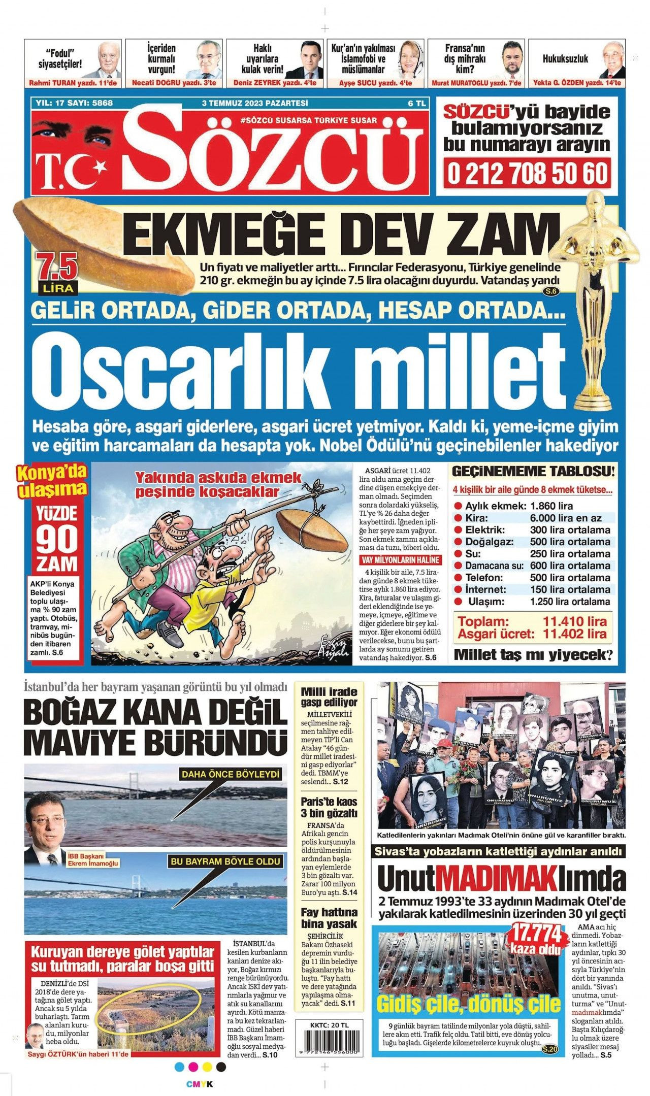 Günün gazete manşetleri: 'Oscarlık millet' - Sayfa 1
