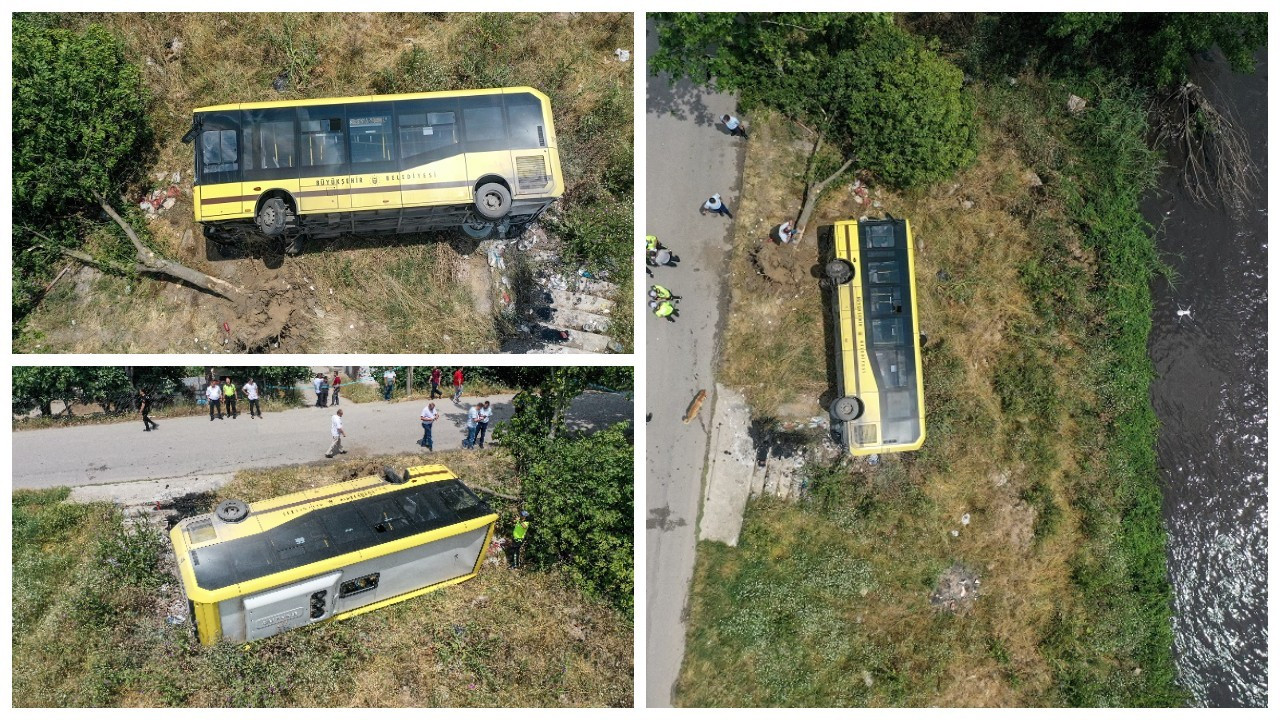 Bursa'da halk otobüsü devrildi: 10 yaralı