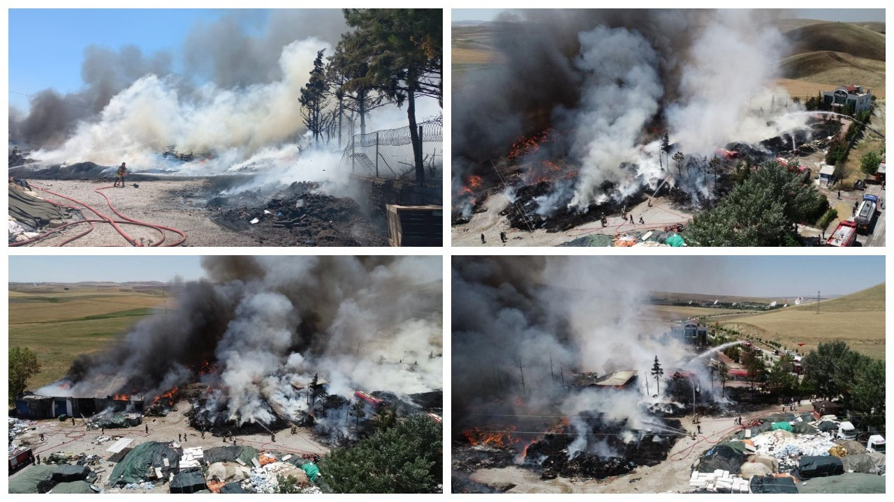 Ankara'da yatak fabrikası yandı