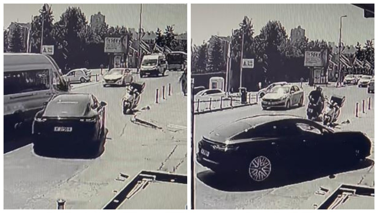 Beşiktaşlı futbolcu Umut Meraş'ın yaptığı kaza güvenlik kamerasında